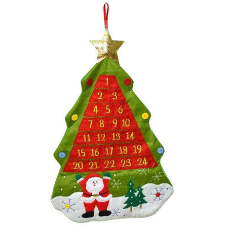 Calendario Avvento Albero di Natale Feltro Numeri Tasche Decorazioni Natalizie