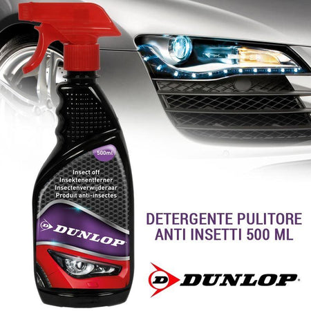 Detergente Pulitore Elimina Insetti 500 ML Per Fari Veri Auto Insect OFF Dunlop