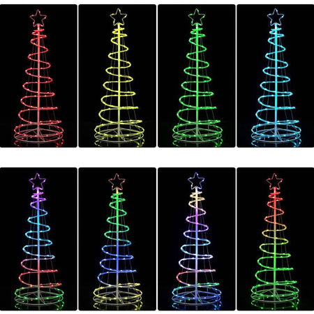 Albero di Natale Luminoso 73 Luci a Led Spirale per Interno ed Esterno 120 CM