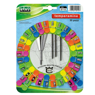 Temperamine E112 senza contenitore - colori assortiti - Lebez - conf. 30 pezzi Cancelleria e prodotti per ufficio/Penne matite scrittura e correzione/Temperamatite Eurocartuccia - Pavullo, Commerciovirtuoso.it