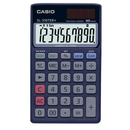 Calcolatrice tascabile SL-310TER+ - 10 cifre - blu - Casio Cancelleria e prodotti per ufficio/Elettronica per ufficio/Calcolatrici/Semplici Eurocartuccia - Pavullo, Commerciovirtuoso.it