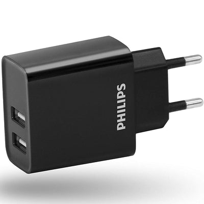 Philips Caricabatterie da Parete 2 Porte USB Carica Veloce Anti-Surriscaldamento