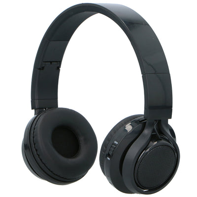 Cuffie On-Ear Bluetooth Led Esterni Durata 10 Ore Auricolari Senza Filo Nero