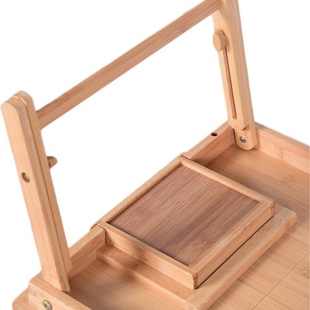 Tavolino Vassoio da Letto Divano in Bambu' PC Tablet Pieghevole Legno Naturale