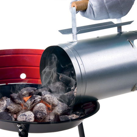 Contenitore per Carbone barbecue BBQ camino per accendere carbonella zincato