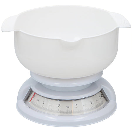 Bilancia da Cucina Analogica con Ciotola Rimovibile Peso Massimo 5kg Bianco
