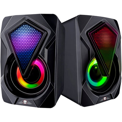 Set 2 Casse Speacker Gaming Pc con Luce LED RGB Connessione USB Bluetooth/Aux