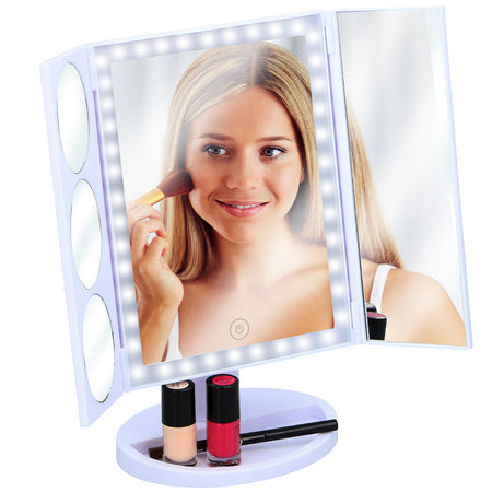 Specchio Cosmetico per Trucco Specchietto Makeup con 36 Luci Led Richiudibile