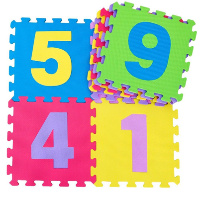 9PZ Tappeto tappetino piastrella puzzle NUMERI 32X32X1 per bambini gioco da interno Your Self