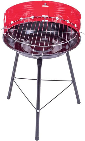 Barbecue a Carbone Carbonella BBQ Grill in Metallo 2 livelli con Paravento 33cm