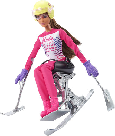 Barbie Sport Invernali con Slittino Sciatrice Paraolimpica 30.4 cm Idea Regalo