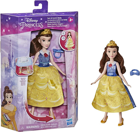 Hasbro Disney Princess Belle Magico Abito Bambola con Cambio Abito Idea Regalo