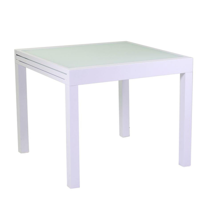Tavolo alluminio boise bianco opaco allungabile cm90/180x90h75 Vacchetti