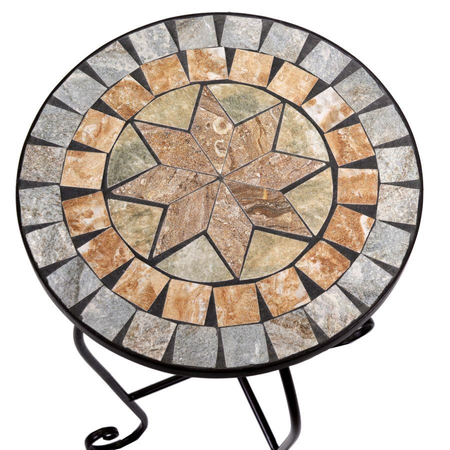 Tavolo mosaico metallo urbino tondo con2 sedie cmø60h75 Vacchetti