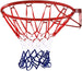 Canestro Basket Palla Canestro Regolamentare da Parete 45 cm in Metallo con Rete