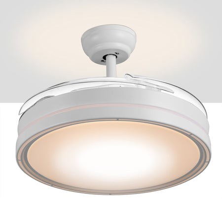 Ventilatore da Soffitto 4 Pale Richiudibili Plafoniera LED e Telecomando 106 cm