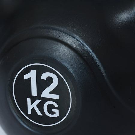 Kettlebell 12Kg in PVC con Cemento Manico Antiscivolo Peso per Fitness Palestra