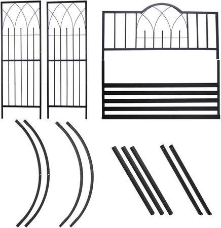 Panchina 2 Posti con Arco da Giardino x Piante Rampicanti in Ferro 115x59x203 cm