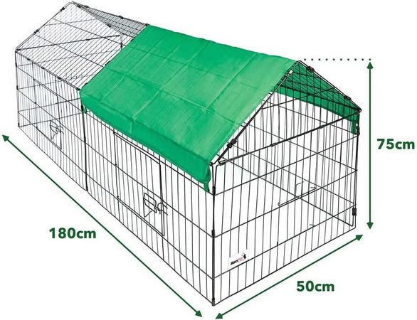 Gabbia per Conigli Recinzione per Animali Recinto 180x75 cm con Telo Protezione
