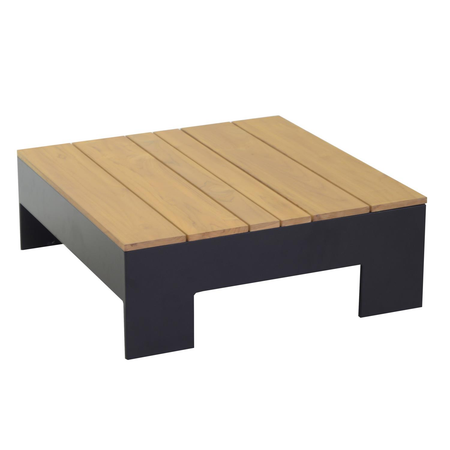 Salotto alluminio Idaho angolare 2+3 posti antracite top tavolo legno Vacchetti