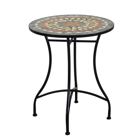 Tavolo mosaico metallo Modica con 2 sedie tondo cm ø60h71 Vacchetti