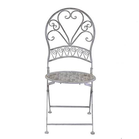 Tavolo metallo Ragusa grigio tondo con 2 sedie pieghevoli cm à¸70h76 Vacchetti
