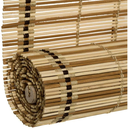 Veneziana Avvolgibile Bambù 140x180cm Tenda Tapparella a Rullo da Sole Oscurante