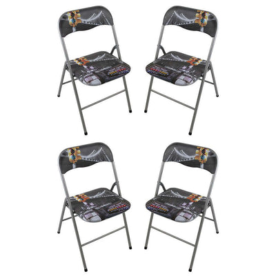 LAURALIE - set di 4 sedie pieghevoli salvaspazio Multicolor
