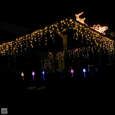 Tenda Luminosa Natalizia NATALE LUCI 10m x 40cm 288 led PROLUNGABILE PIOGGIA BIANCO CALDO