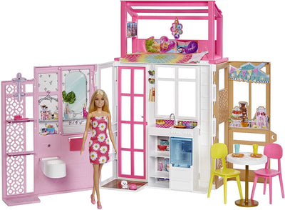 Casa di Barbie Playset con Bambola Cagnolino e Accessori Giocattolo Idea Regalo
