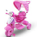 Triciclo per Bambini Vespina Rosa Parasole Maniglia Direzionale e Gioco Musicale