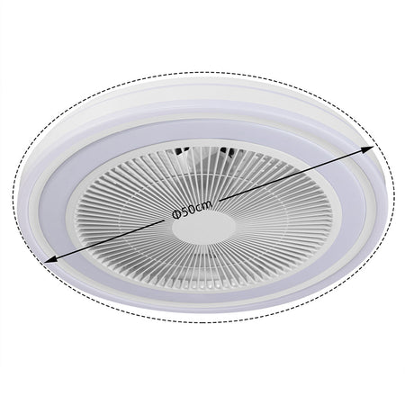 Ventilatore a Soffitto con Lampada Plafoniera LED 3 Velocità Luce RGB 80W Timer