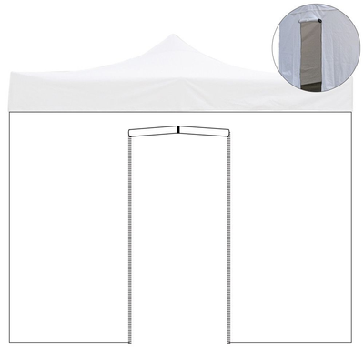 Telo laterale 2x2m bianco impermeabile con porta avvolgibile per gazebo richiudibile Your Self
