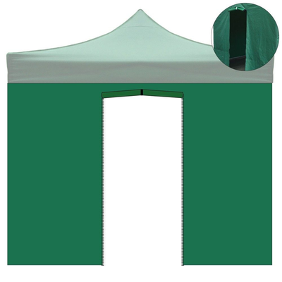 Telo laterale 3x2m verde impermeabile con porta avvolgibile per gazebo richiudibile 3x3mt Your Self