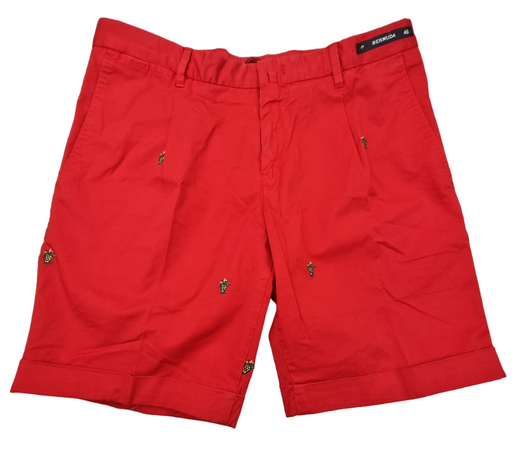 Bermuda uomo PT - tinta unita con ricami - rosso Moda/Uomo/Abbigliamento/Pantaloncini Couture - Sestu, Commerciovirtuoso.it