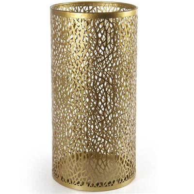 Porta Ombrelli Tondo in Metallo Colore Oro 24 x 48 cm Portaomrelli Salvagoccia