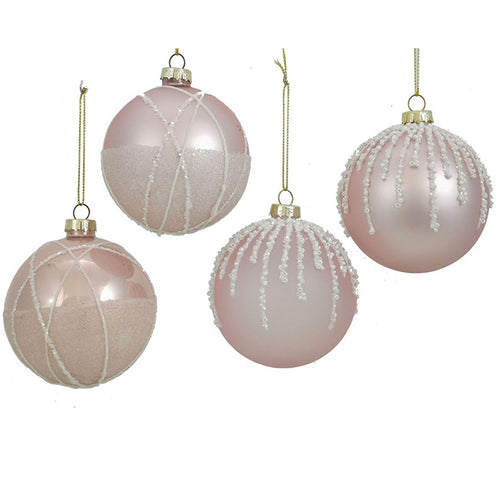 Palline in vetro Rosa con glitter Bianco per albero di Natale moderno da ø 10 cm Casa e cucina/Decorazioni per interni/Addobbi e decorazioni per ricorrenze/Decorazioni natalizie/Addobbi e decorazioni/Palle e palline MagiediNatale.it - Altamura, Commerciovirtuoso.it