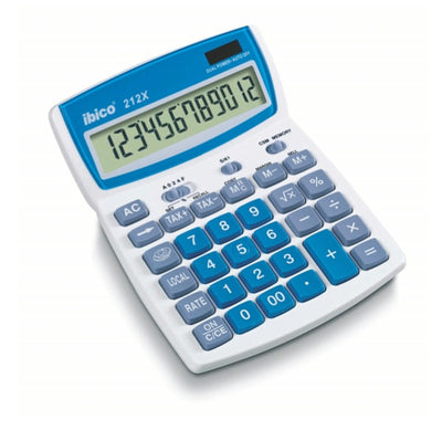 Calcolatrice da tavolo 212X - 12 cifre - bianco - Ibico Cancelleria e prodotti per ufficio/Elettronica per ufficio/Calcolatrici/Finanziarie Eurocartuccia - Pavullo, Commerciovirtuoso.it