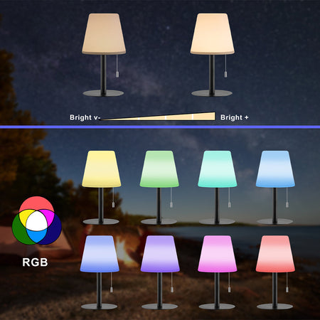 Lampada da Tavolo Senza Fili Ricaricabile Portatile per Interni ed Esterni RGB