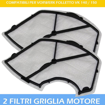 Kit Folletto VK140 VK150 12 Sacchetti + 12 Profumini + 2 Filtri Motore Compatibi