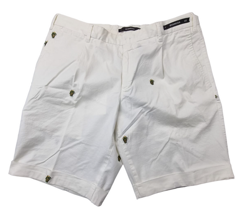 Bermuda uomo PT - tinta unita con ricami - bianco Moda/Uomo/Abbigliamento/Pantaloncini Couture - Sestu, Commerciovirtuoso.it