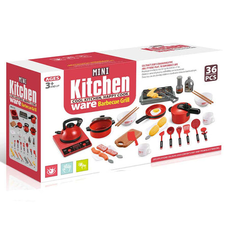 Set Kit 36 Pezzi da Cucina Giocattolo Gioco per Bambini con Suoni Realistico