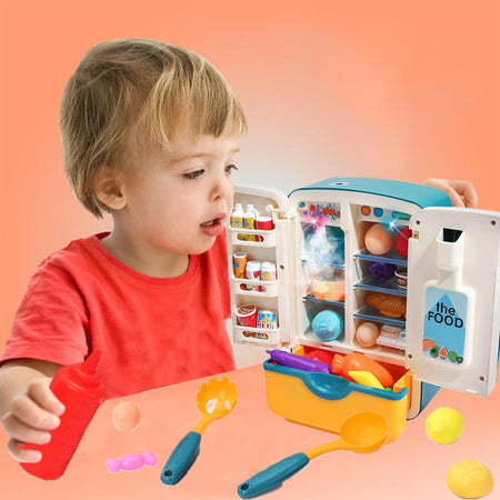 Frigorifero da Cucina Giocattolo Gioco per Bambini con Distributore di Ghiaccio