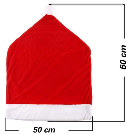 6 x Coprisedia Natalizi Cappello Babbo Natale Decorazione Natalizia Sedia 50x60