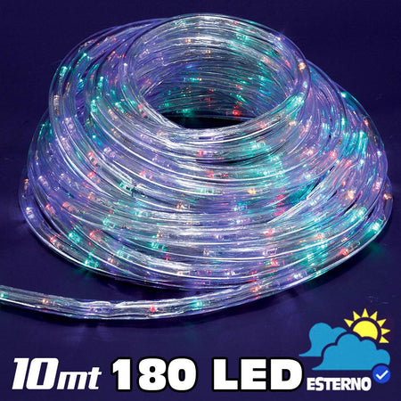 Tubo Luminoso Natalizio 10 Metri LED Multicolor con Controller 8 Funzioni