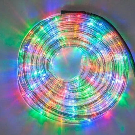 Tubo Luminoso Natalizio 15 Metri LED Multicolore Controller 8 Funzioni x Esterno
