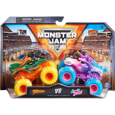 Monster Jam Confezione 2 Monster Truck Scala 1:64 Assortimento Casuale Idea Regalo