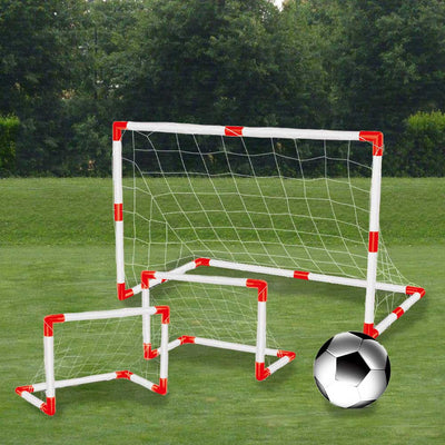 Set Kit 3 Porte da Calcio Giocattolo Soccer Tre Dimensioni Rete in Nylon Bambini