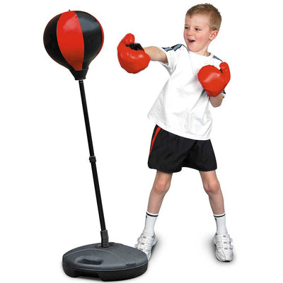 Punching Ball per Bambini Asta Regolabile 100 cm con Guantoni e Base Riempibile