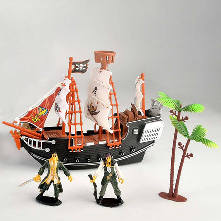 Veliero Nave Pirati Dettagliato Realistico Gioco Giocattolo con Due Personaggi